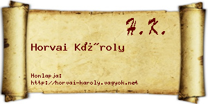 Horvai Károly névjegykártya