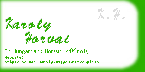 karoly horvai business card